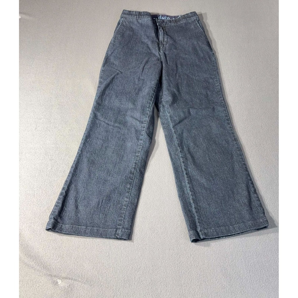 d & Co. Jeans Blue Denim Elastic Waist Pull On Pants Front Pocket Women's Size 6